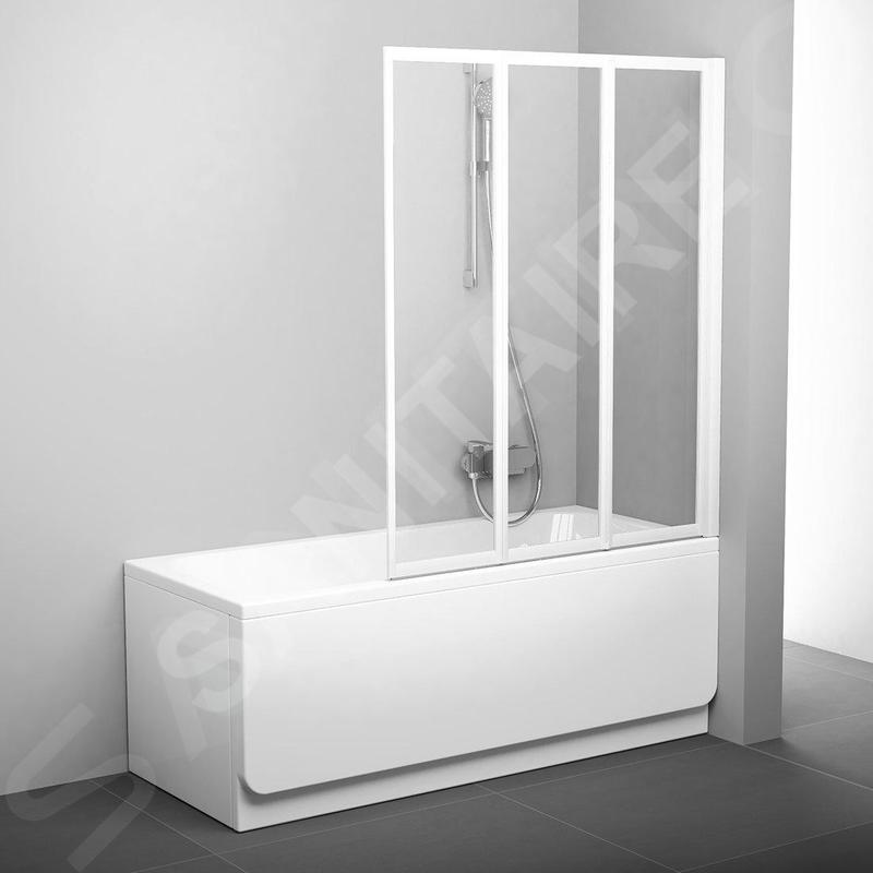 Ravak Supernova - Pare-baignoire rabattable en trois parties VS3 130, 1296x1400 mm, blanc/verre transparent 795V0100Z1 Ravak Supernova - Pare-baignoire rabattable en trois parties VS3 130, 1296x1400 mm, blanc/verre transparent 795V0100Z1