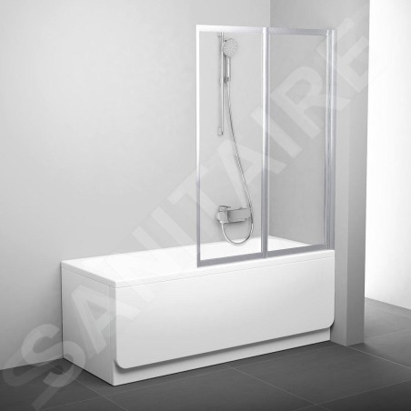 Ravak Supernova - Pare-bain pliant en deux parties VS2 105, 1045x1400 mm, verre satiné/transparent 796M0U00Z1