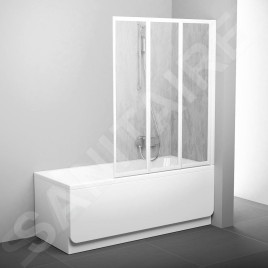 Ravak Supernova - Paroi de baignoire pliante en trois parties VS3 115, 1146x1400 mm, blanc/pluie 795S010041