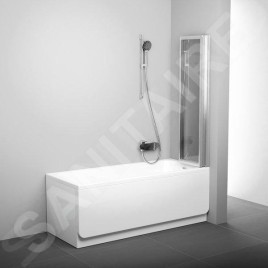 Ravak Supernova - Paroi de baignoire pliante en trois parties VS3 115, 1146x1400 mm, blanc/pluie 795S010041