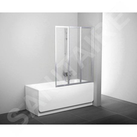 Ravak Supernova - Pare-bain pliant en trois parties VS3 115, 1146x1400 mm, verre satiné/transparent 795S0U00Z1