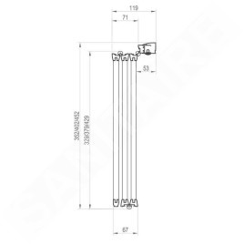 Ravak Supernova - Pare-bain pliant en trois parties VS3 115, 1146x1400 mm, satiné/Rain 795S0U0041