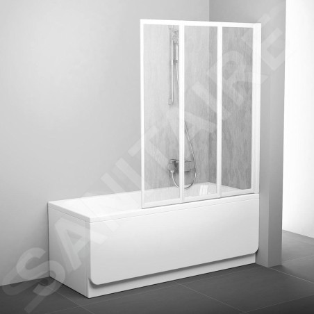 Ravak Supernova - Paroi de baignoire pliante en trois parties VS3 100, 996x1400 mm, blanc/pluie 795P010041