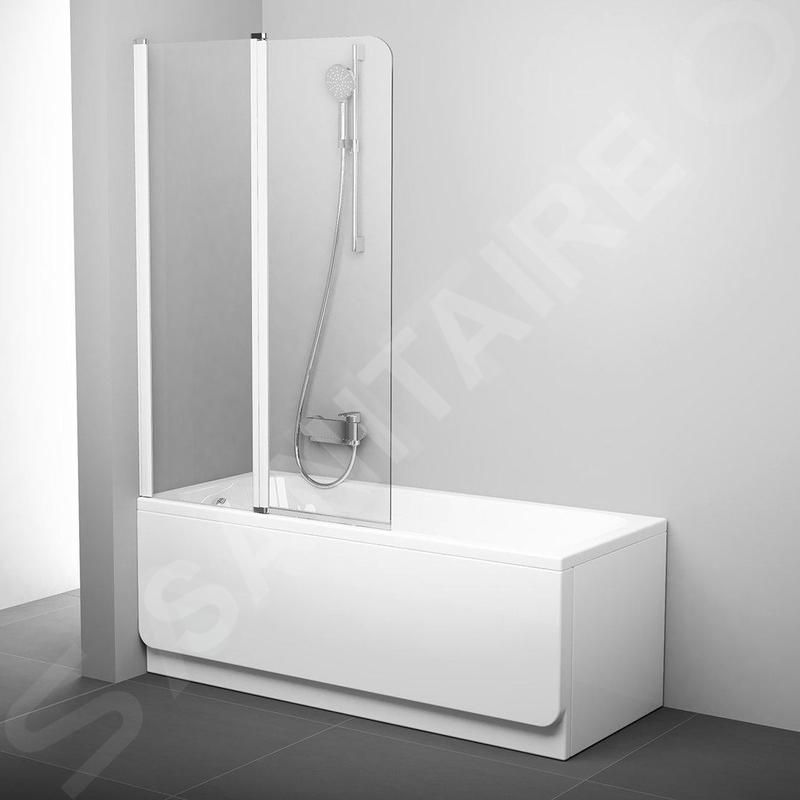 Ravak Chrome - Paroi de baignoire CVS2 en deux parties, gauche, 990x1500 mm, blanc/verre transparent 7QLA0100Z1 Ravak Chrome - Paroi de baignoire CVS2 en deux parties, gauche, 990x1500 mm, blanc/verre transparent 7QLA0100Z1