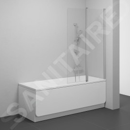 Ravak Chrome - Paroi de baignoire en deux parties CVS2-100 R, 990x1500 mm, droite, verre satiné/clair 7QRA0U00Z1