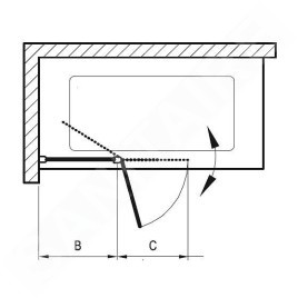 Ravak Chrome - Paroi de baignoire en deux parties CVS2-100 R, 990x1500 mm, droite, verre satiné/clair 7QRA0U00Z1