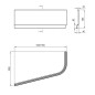 Ravak Chrome - Panneau frontal 1600x1050 mm, droit, blanc CZA6100A00