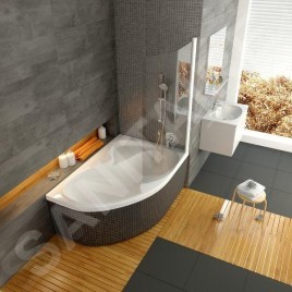 Ravak Chrome - Paroi de baignoire monobloc CVSK1 Rosa, gauche, 850x1500 mm, blanc/verre transparent 7QLM0100Y1