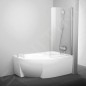 Ravak Chrome - Paroi de baignoire monobloc CVSK1 Rosa, gauche, 850x1500 mm, satiné/verre transparent 7QLM0U00Y1