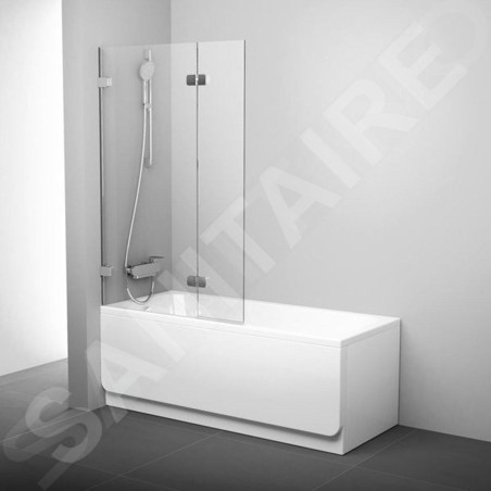 Ravak Brilliant - Paroi de baignoire BVS2, 995-1005 mm, gauche, chrome/verre 7ULA0A00Z1