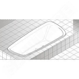Laufen Palomba Collection - Baignoire encastrée asymétrique 1800x800 mm, blanc H2428010000001