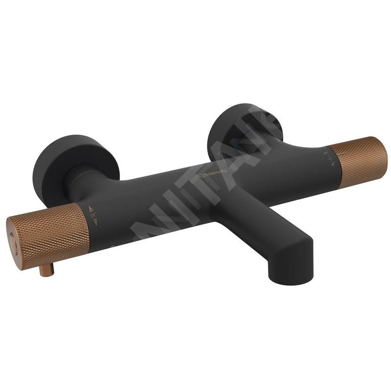 Sapho Solaris - Mitigeur thermostatique de baignoire, noir mat/cuivre WD010PG