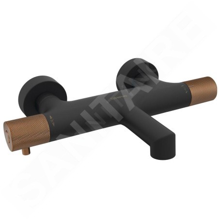 Sapho Solaris - Mitigeur thermostatique de baignoire, noir mat/cuivre WD010PG