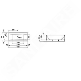 Laufen Pro - Baignoire d'angle 1800x800 mm, avec système de massage, éclairage LED et capteur, blanc H2329550006751