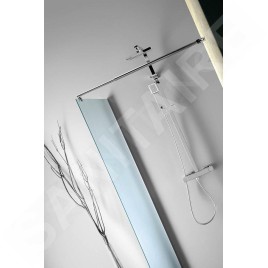 Aqualine Walk-In - Paroi de douche 800x1900 mm, verre BRICK WI080