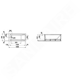 Laufen Pro - Baignoire d’angle 1600x700 mm avec système d'hydromassage et capteur, blanc H2339550006351