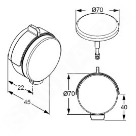 Kludi Rotexa - Set de finition Multi, chrome 7182605-00