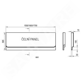Ravak Panneaux de bain - Panneau frontal pour baignoire Chrome 1500 mm, blanc CZ72100A00