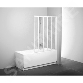 Ravak Supernova - Paroi de baignoire pliable en cinq parties, 1135 x 1330 mm, blanc/Rain 794E010041