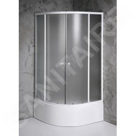Aqualine Cabines de douche - Cabine de douche Arlen 800x800 mm, blanc/verre BRICK BTR803