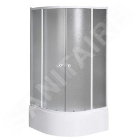 Aqualine Cabines de douche - Cabine de douche Arlen 900x900x1500 mm, blanc/verre BRICK BTR903