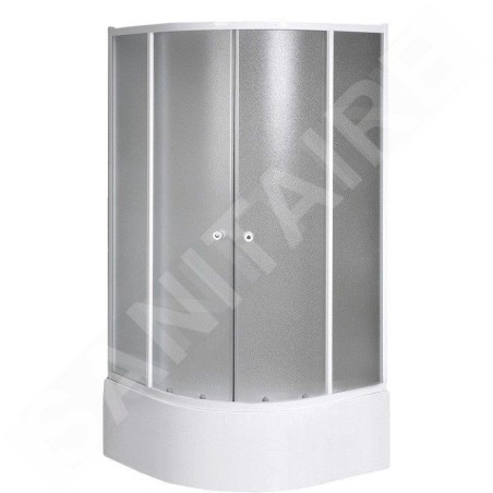Aqualine Cabines de douche - Cabine de douche Arlen 900x900x1500 mm, blanc/verre BRICK BTR903