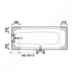 Jika Riga - Baignoire 1400x700x375 mm, blanc H2340400000001