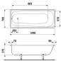 Jika Riga - Baignoire 1200x700x375 mm, blanc H2340200000001