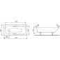 Jika Praga - Baignoire 1700x800x410 mm, poignées incluses, blanc H2343740000001 Jika Praga - Baignoire 1700x800x410 mm, poignées incluses, blanc H2343740000001