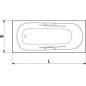 Jika Alma - Baignoire 1600x750x390 mm, blanc H2342620000001