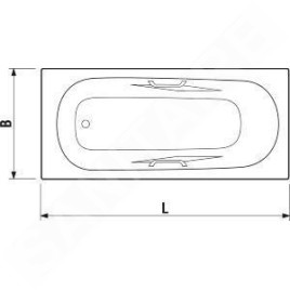 Jika Alma - Baignoire 1700x750x390 mm, blanc H2342720000001