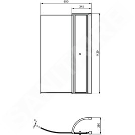 Ideal Standard Connect Air - Pare-baignoire 890x1.420 mm, argent/verre clair E1137EO