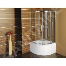 Polysan Selma - Receveur de douche en quart de cercle 90x90x30 cm, R55, profond, blanc avec construction 28711