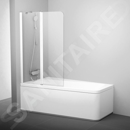 Ravak 10° - Paroi de baignoire en deux parties 10CVS2, gauche, 990x1500 mm, blanc/verre transparent 7QLA0103Z1