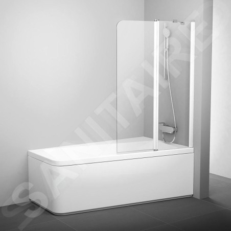 Ravak 10° - Paroi de baignoire en deux parties 10CVS2, droite, 990x1500 mm, blanc/verre transparent 7QRA0103Z1