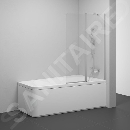 Ravak 10° - Paroi de baignoire en deux parties 10CVS2, droite, 990x1500 mm, satiné/verre transparent 7QRA0U03Z1