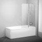 Ravak 10° - Paroi de baignoire en deux parties 10CVS2, droite, 990x1500 mm, aluminium brillant/verre transparent 7QRA0C03Z1
