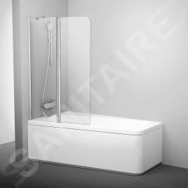 Ravak 10° - Paroi de baignoire en deux parties 10CVS2, gauche, 990x1500 mm, aluminium brillant/verre transparent 7QLA0C03Z1