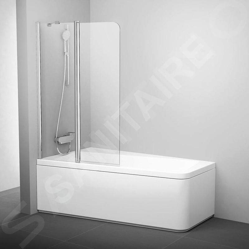 Ravak 10° - Paroi de baignoire en deux parties 10CVS2, gauche, 990x1500 mm, aluminium brillant/verre transparent 7QLA0C03Z1
