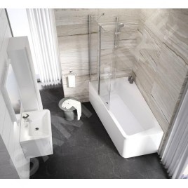 Ravak 10° - Paroi de baignoire en deux parties 10CVS2, gauche, 990x1500 mm, aluminium brillant/verre transparent 7QLA0C03Z1