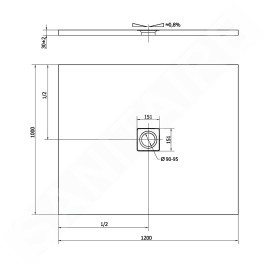 Polysan Flexia - Receveur de douche 1200x1000 mm, blanc 71563
