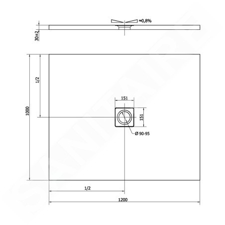 Polysan Flexia - Receveur de douche 1200x1000 mm, blanc 71563