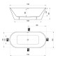 Ravak Solo - Baignoire autoportante, 1780x800 mm, blanche XC00100025 Ravak Solo - Baignoire autoportante, 1780x800 mm, blanche XC00100025