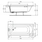 Ideal Standard Simplicity - Baignoire 1.600x700 mm, blanc W004301