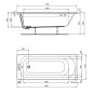 Ideal Standard Simplicity - Baignoire 1.700x700 mm, blanc W004401 Ideal Standard Simplicity - Baignoire 1.700x700 mm, blanc W004401