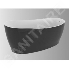 Ideal Standard Around - Baignoire îlot asymétrique 1800x850 mm, blanc brillant/noir brillant K8715V2