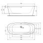 Ideal Standard Dea - Baignoire îlot 1700x750 mm, blanc mat/noir mat K8720V3 Ideal Standard Dea - Baignoire îlot 1700x750 mm, blanc mat/noir mat K8720V3
