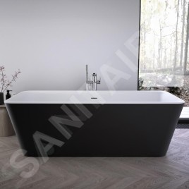 Ideal Standard Tonic II - Baignoire îlot 1800x800 mm, blanc mat/noir mat K8725V3