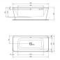 Ideal Standard Tonic II - Baignoire îlot 1800x800 mm, blanc mat K8726V1 Ideal Standard Tonic II - Baignoire îlot 1800x800 mm, blanc mat K8726V1