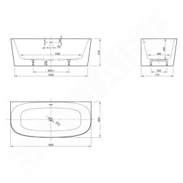 Ideal Standard Dea - Baignoire îlot, 1800x800 mm, blanc T994001